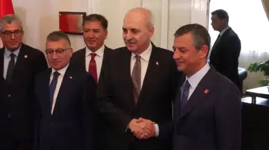 Numan Kurtulmuş, CHP lideri Özgür Özel ile Meclis’te bir araya geldi