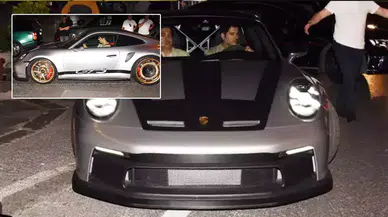 Burak Özçivit yeni 35 milyonluk Porsche GT3'üyle Bebek'te görüntülendi