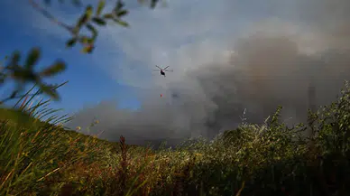Yangınlardan dolayı Karabük-Ankara kara yolu çift yönlü trafiğe kapatıldı