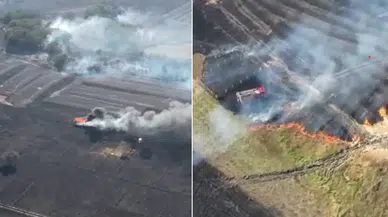Silivri’de mangal közü yangını büyüdü: İtfaiye aracı da alev aldı