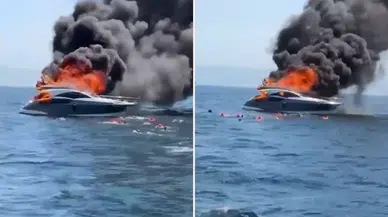 Kınalıada açıklarında teknede yangın