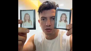 Tek yumurta ikizi kızlarının vesikalık fotoğrafları yüzünden eşine kızan baba gündem oldu