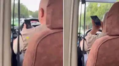 İstanbul’da minibüs şoförü seyir halindeyken porno izledi