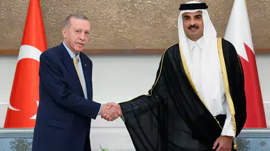 Katar Emiri Al Sani ile görüşen Cumhurbaşkanı Erdoğan, Türkiye'nin Katar’ın yanında olduğunu vurguladı