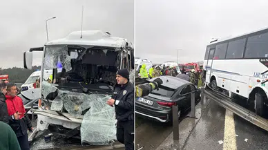 Kuzey Marmara Otoyolu'nda kahreden kaza: Bir polis şehit, 16 yaralı