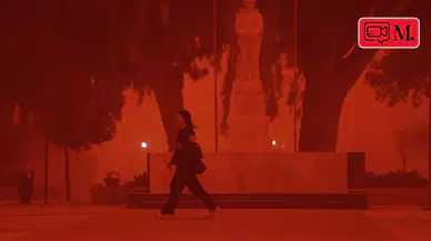 Girit'te Sahra tozu kabusu: Gökyüzü kızıla büründü, uçuşlar durdu