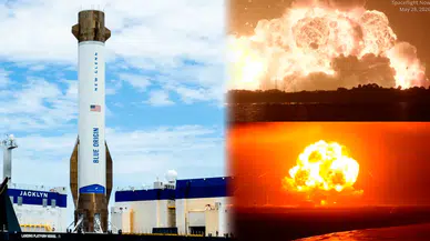 Blue Origin'in dev roketi New Glenn test sırasında fırlatma rampasında infilak etti