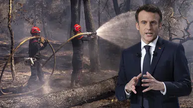 Fransa'da tarihi orman yangını: Macron'dan İkinci Dünya Savaşı vurgusu