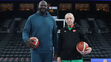 Cumhurbaşkanı Erdoğan ve Shaquille O'Neal basketbol sahasında buluştu