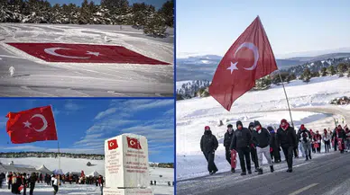 Sarıkamış şehitleri Kızılçubuk Zirvesi’nde anıldı: Sıfırın altında 17 derecede anlamlı yürüyüş