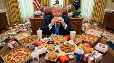 "Amerika'yı Yeniden Sağlıklı Yapmak" isteyen Donald Trump fast food müptelası çıktı