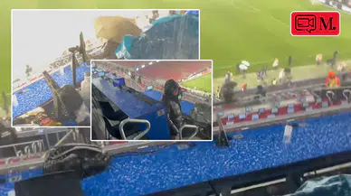 Camp Nou yağmur sınavından kaldı: Sağanak basın tribününü vurdu