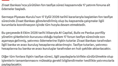 Yatırımcılara müjdeli haber: 17 fonda tasfiye ödemeleri hesaplara geçiyor
