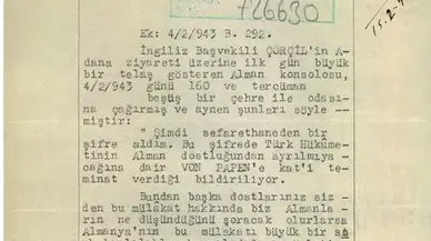 İkinci Dünya Savaşı'nın kritik zirvesi: MİT'ten tarihi Adana görüşmesi belgesi