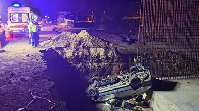 Eskişehir'de yol çalışması faciası: Çukura uçan otomobilde bir kişi yaşamını yitirdi