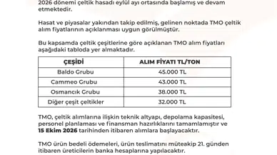 Çeltik üreticisi için beklenen rakamlar açıklandı: TMO 2026 fiyatlarını duyurdu
