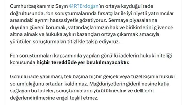 Adalet Bakanı Gürlek'ten fon soruşturması uyarısı: İade sorumluluğu bitirmez