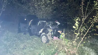 Ereğli'de korkunç kaza: Otomobil uçurumdan bahçeye uçtu