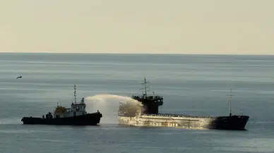 Dron saldırısı sonrası sürüklenen Rus gemisi Giresun kıyılarına demirledi