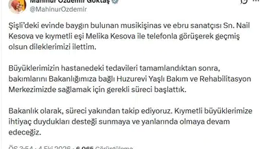 Bakan Göktaş'tan Nail Kesova'ya destek eli: Tedavi sonrası huzurevi süreci başladı