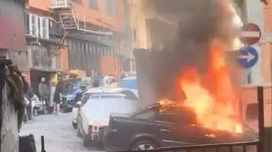 Kağıthane'de sabah saatlerinde korkutan araç yangını