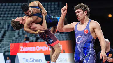 Milli güreşçi Yüksel Sarıçiçek 5’te 5 yaparak Zagreb’de şampiyon oldu