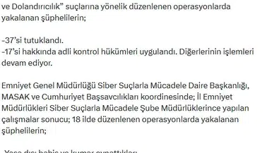 18 ilde siber suç operasyonu: 77 gözaltı, 37 tutuklama