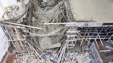 Erzurum'daki inşaatta beton dökümü sırasında çökme: 2 yaralı