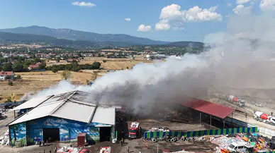 Bolu'da geri dönüşüm tesisi alevlere teslim oldu: 1 saatte kontrol altına alındı