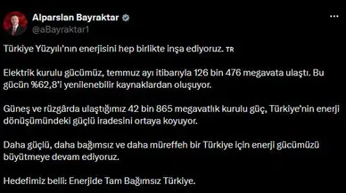 Yenilenebilirde yüzde 62,8'lik dev pay: Elektrik kurulu gücü 126 bin 476 megavata dayandı