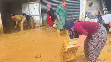 Hekimhan'da sağanak sele yol açtı; ev ve ahırları su bastı