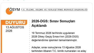 2026-DGS sonuçları erişime açıldı