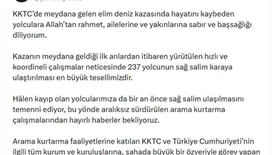 Cumhurbaşkanı Yardımcısı Yılmaz'dan KKTC'deki Deniz Kazasına İlişkin Yeni Mesaj: '237 Yolcunun Kurtarılması En Büyük Tesellimiz'