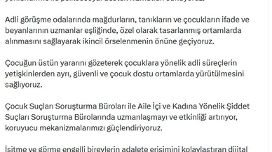 Gürlek: Adalete erişimde mağdur odaklı hizmetler artırılıyor