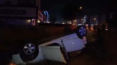Kontrolden çıkan otomobil takla attı: 5 yaralı, 3'ü yabancı uyruklu