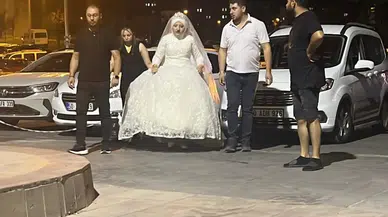 Düğün yolunda kaza yapan çift hastaneye kaldırıldı