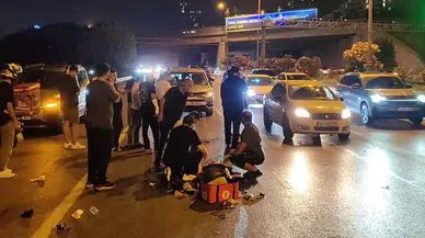 Bağcılar'da devrilen motosiklette 2 kişi yaralandı