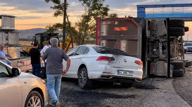 Malatya'da korkunç kaza: Asfalt yüklü kamyon dehşet saçtı