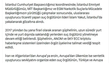 Uyuşturucu baronuna İstanbul'da operasyon: 2 tonluk sevkiyatın sorumlusu yakalandı