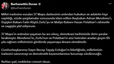 27 Mayıs'ın karanlık mirası: İletişim Başkanı Duran'dan demokrasi şehitlerine anma