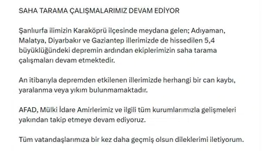 Şanlıurfa merkezli sarsıntı bölgeyi ayağa kaldırdı: İlk resmi açıklamalar geldi