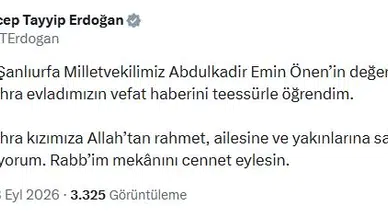 Cumhurbaşkanı Erdoğan'dan Abdulkadir Emin Önen'e taziye telefonu