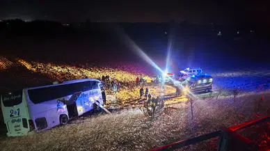Amasya'da gece yarısı dehşeti: Yolcu otobüsü şarampole yuvarlandı