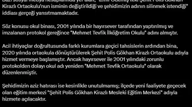 İzmir'deki okul ismi değişikliği tartışmasına DMM'den yanıt: Şehidin ismi yeni merkezde yaşatılacak