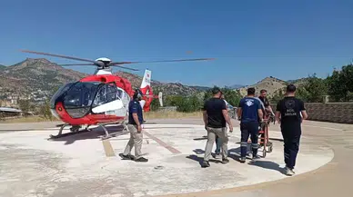 Mazgirt'te acil müdahale: Yaralı kadın helikopterle Malatya'ya taşındı