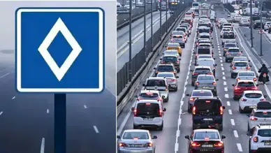 Baklava dilimli trafik levhası ne anlama geliyor?