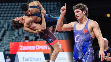 Milli güreşçi Yüksel Sarıçiçek 5’te 5 yaparak Zagreb’de şampiyon oldu