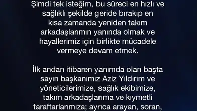 Kerem Aktürkoğlu'ndan sağlık raporu: Kafa travması sonrası kontroller temiz çıktı
