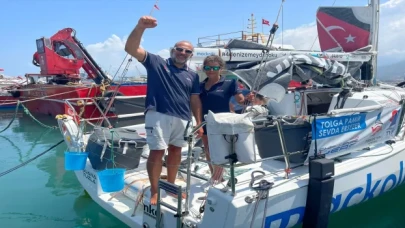 İki yelken sporcusu, rüzgar gücüyle Artvin’den Hatay’a geldi