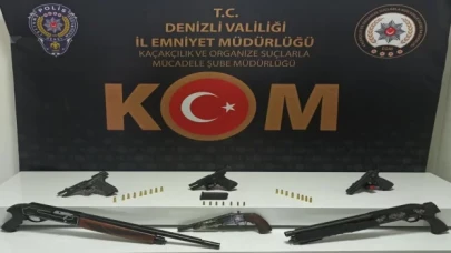 Denizli merkezli silah kaçakçılığı operasyonunda 9 şüpheli yakalandı